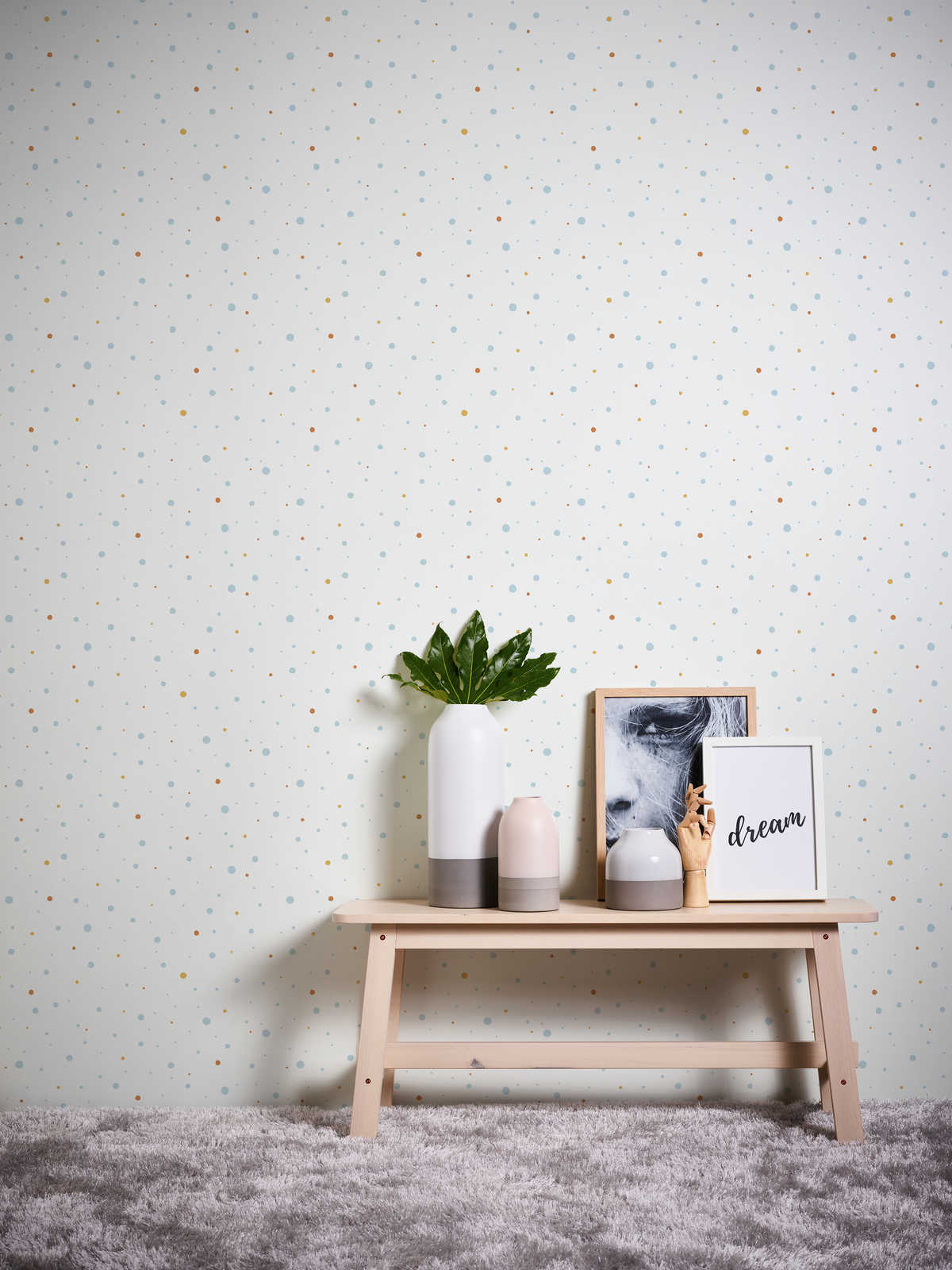 Tapetes bērnu istabai ar punktiem zilos toņos, 381162, Bez PVC 🌿 AS Creation