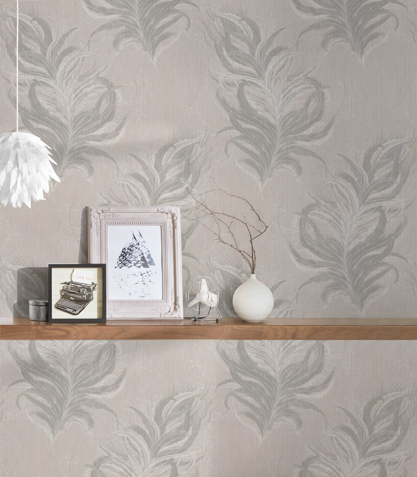Tapetes ar jūgendstilā pelēkos tonos AS 380092 Tapetenshop.lv
