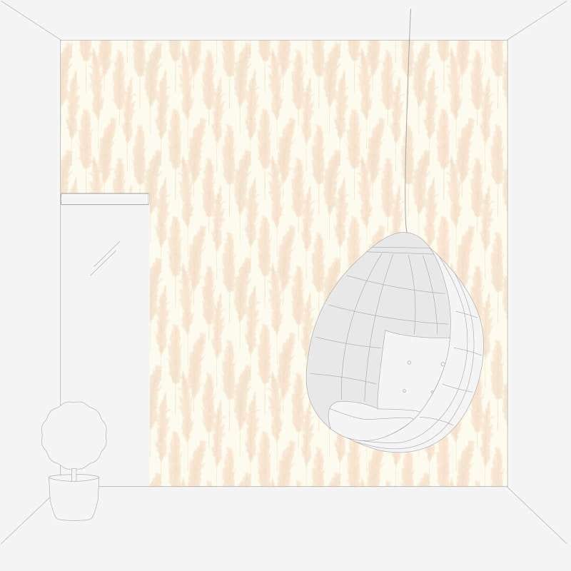 Tapetes Pampa zāles raksts, krēmkrāsā, 386312 AS Creation