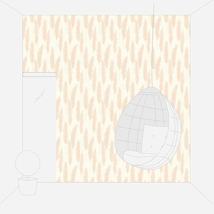Tapetes Pampa zāles raksts, krēmkrāsā, 386312 AS Creation