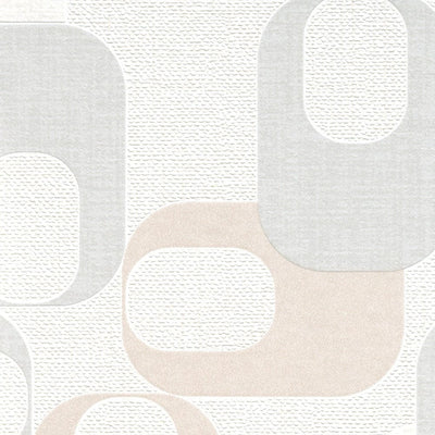 Tapetes retro stilā ar grafisku rakstu pelēkā un krēmkrāsā, 1022531 Erismann