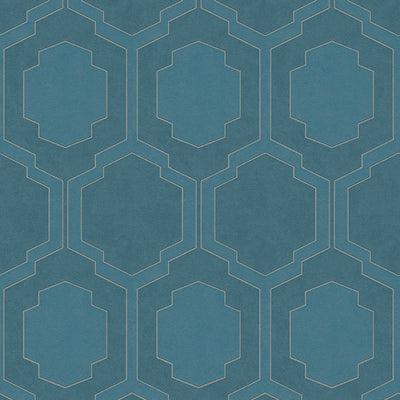 Tapetes retro stilā ar simetrisku rakstu - zilas, 1334012 AS Creation