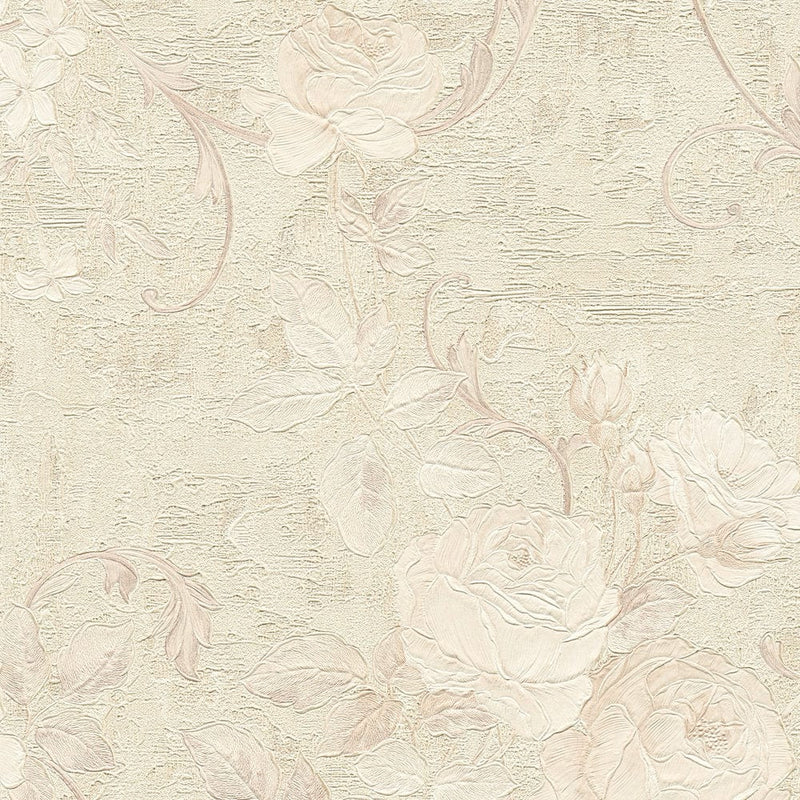 Tapetes rožu raksts un lapu vijumiem, krmēmkāsā, 1327024 AS Creation