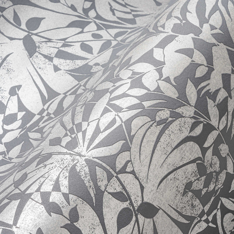 Wallpapers in silver with page design and structural effect, 1366332 AS Creation