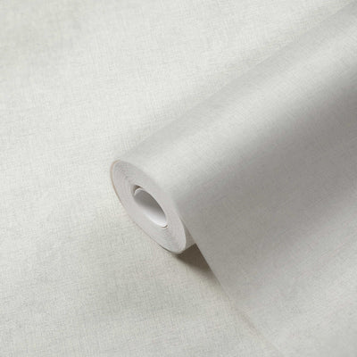 Plain wallpapers with fine linen look - light gray 374306 AS Creation