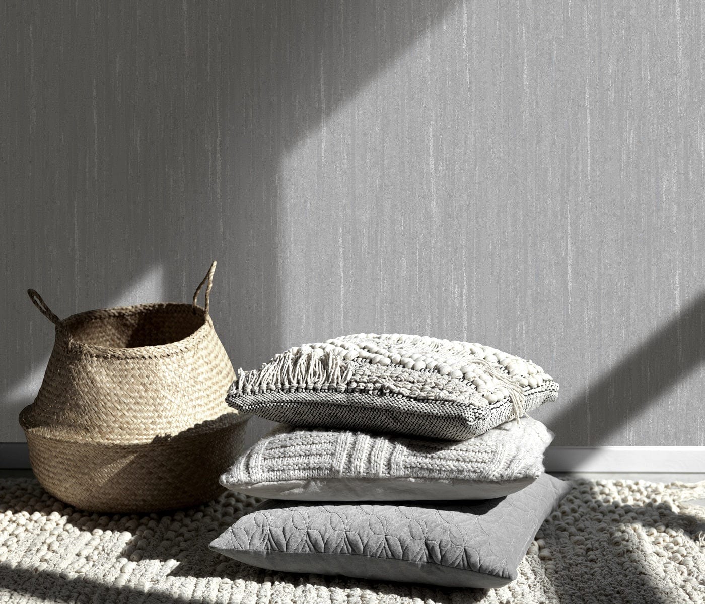 Vienkrāsainas tapetes ar struktūru pelēkā krāsā - ERISMANN 3740022 Erismann