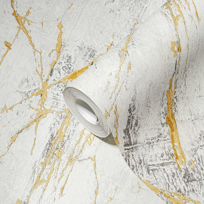 Golden marble wallpapers with metal structured design 1366115